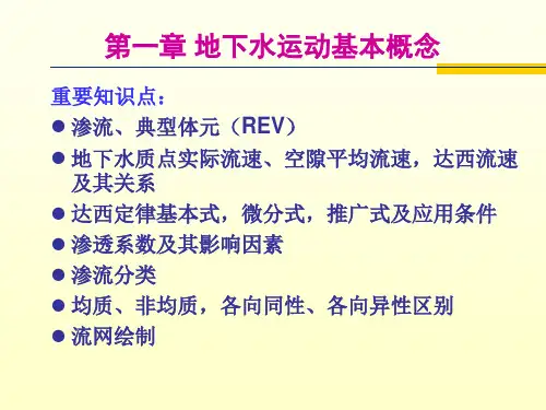 地下水动力学第一章(xiu)