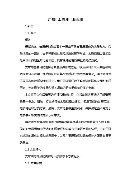 岩层 太原组 山西组