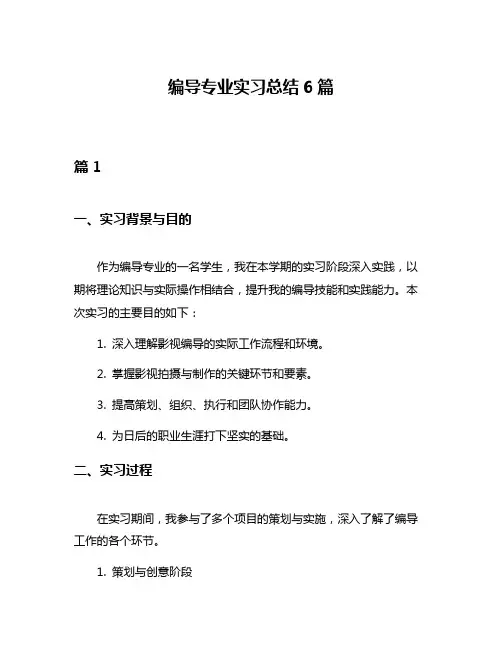 编导专业实习总结6篇