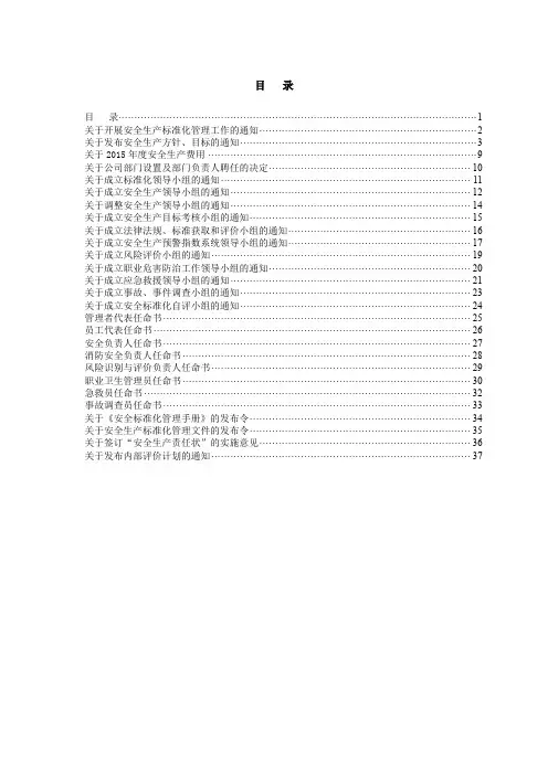冶金工贸安全生产标准化体系文件——需要的红头文件