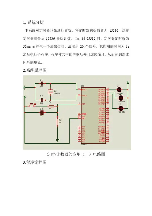 AT89C51三灯间隔一秒闪烁