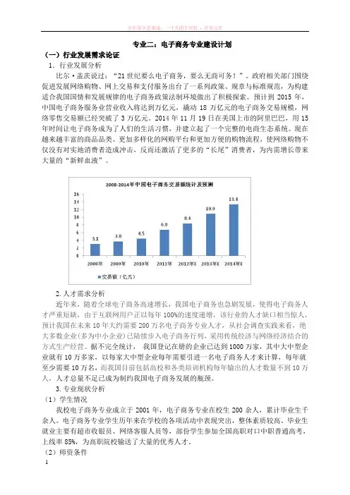 电子商务专业建设计划