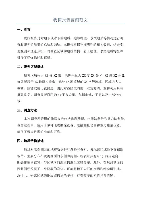 物探报告范例范文