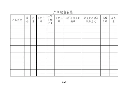 食品企业全套记录表格