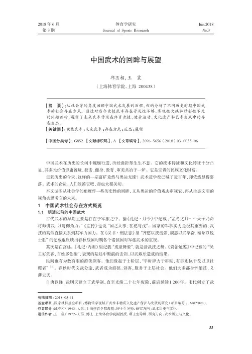 中国武术的回眸与展望