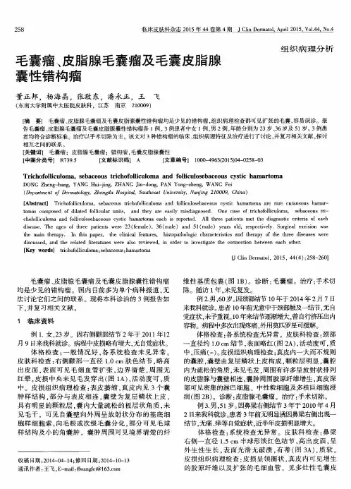 毛囊瘤、皮脂腺毛囊瘤及毛囊皮脂腺囊性错构瘤