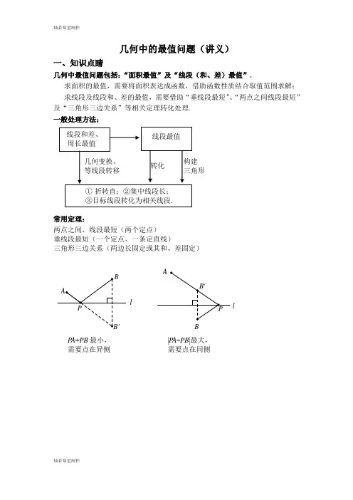 中考试题几何中的最值问题(讲义)