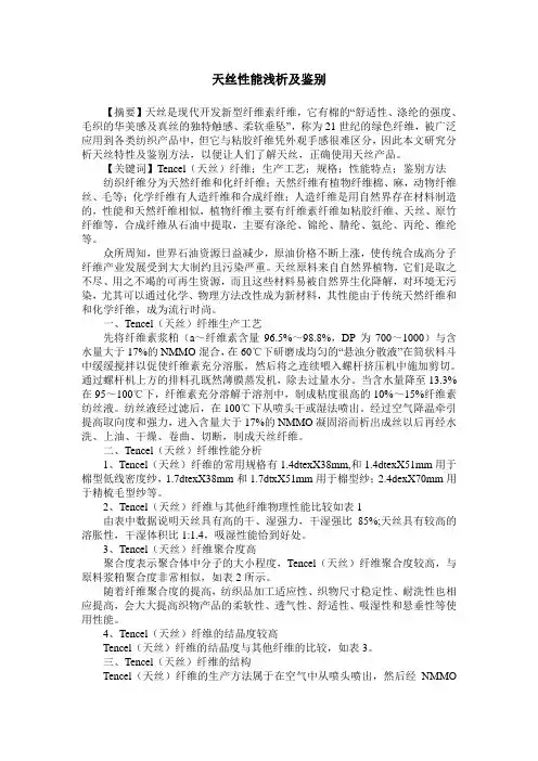 天丝性能浅析及鉴别