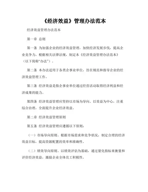 《经济效益》管理办法范本