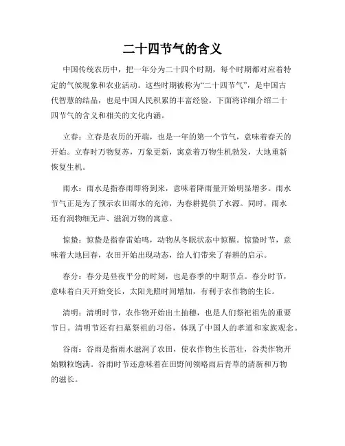 二十四节气的含义