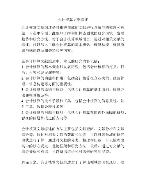 会计核算文献综述