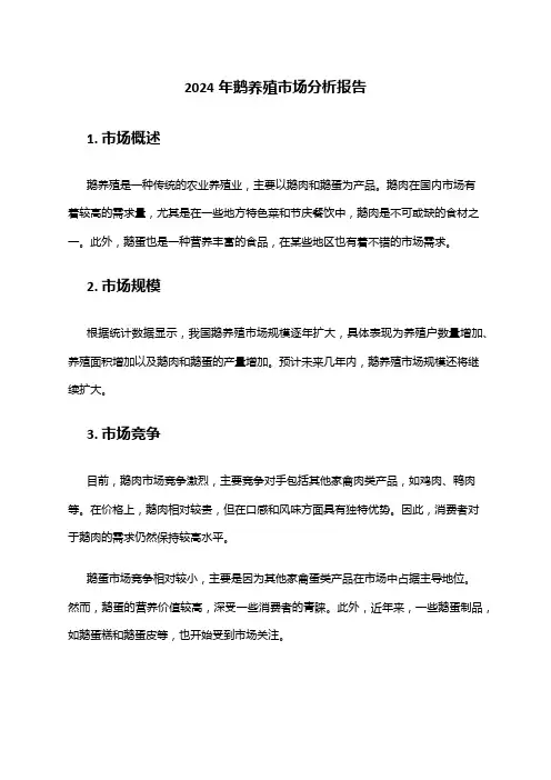 2024年鹅养殖市场分析报告