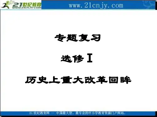选修1 历史上重大改革回眸汇总