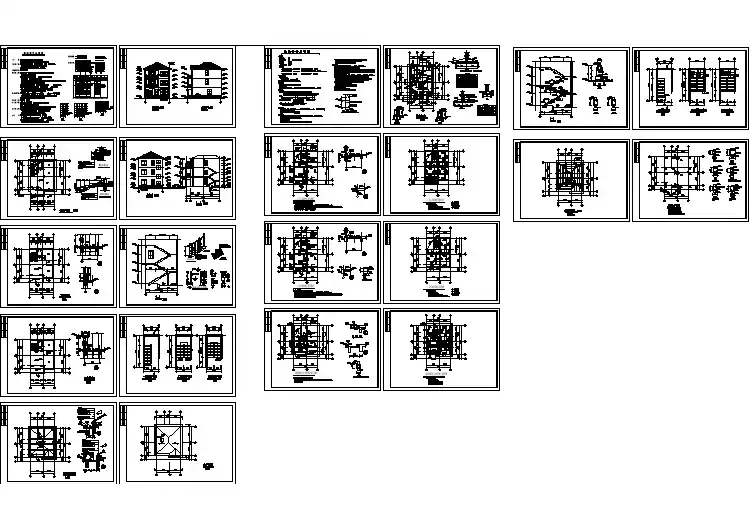 3层别墅全套建筑结构图
