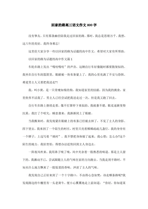 回家的路高三语文作文800字