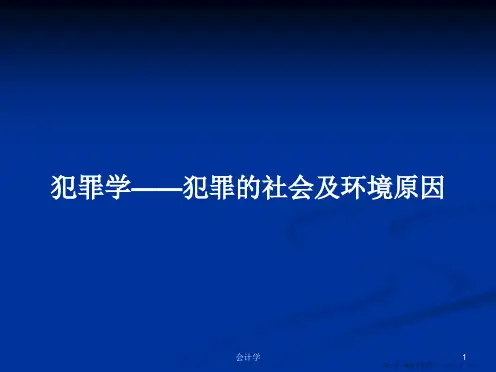 犯罪学——犯罪的社会及环境原因学习教案