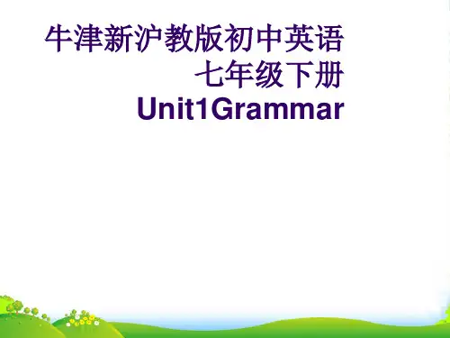 牛津深圳版七年级英语下册Unit1Grammar优质课课件(共10张PPT)