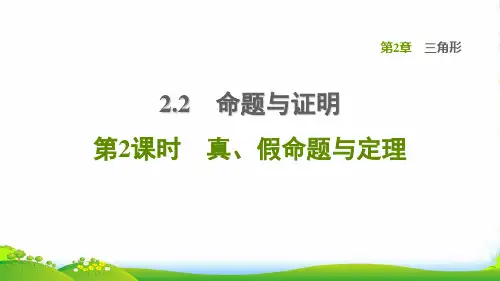 2022秋八年级数学上册第2章三角形2.2命题与证明第2课时真假命题与定理课件新版湘教版