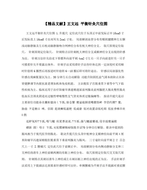 【精品文献】王文远 平衡针灸穴位图