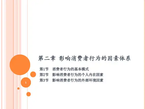 消费心理与行为(第四版)  第2章 影响消费者行为的因素体系