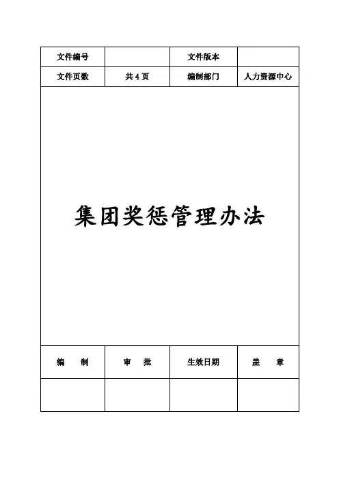 集团奖惩管理办法