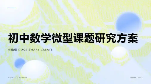 初中数学微型课题研究方案