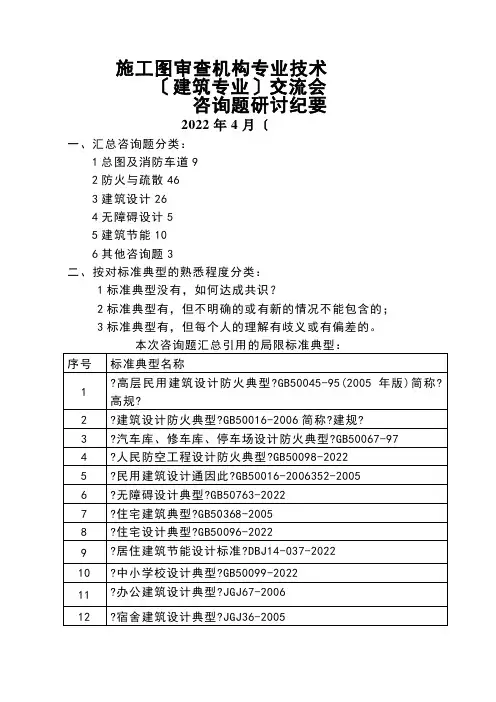 施工图审查机构专业技术交流会议纪要