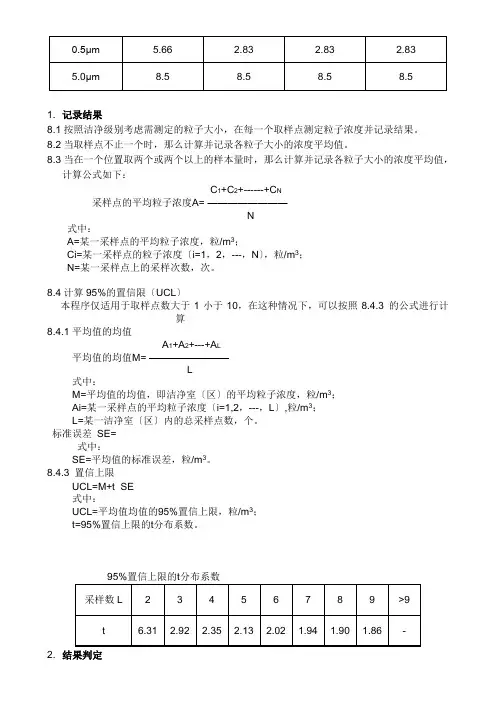 洁净室尘埃粒子检测规范