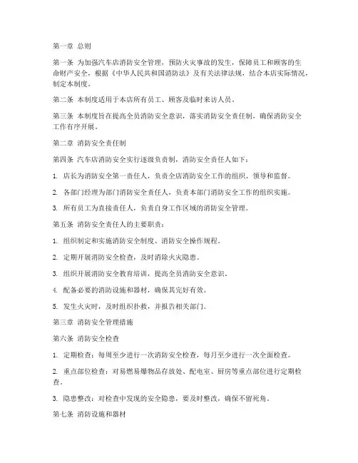 汽车店消防管理制度