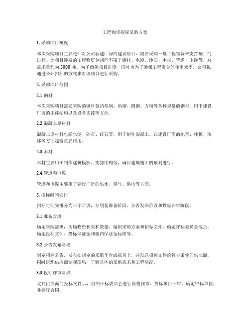 工程物资招标采购方案