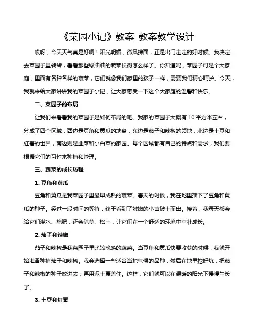 《菜园小记》教案_教案教学设计