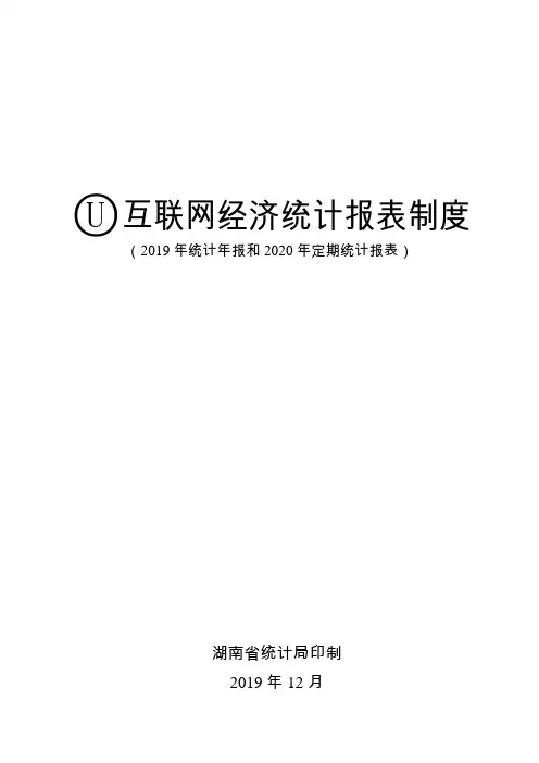 湖南省互联网经济统计调查报表制度(2019-2020)