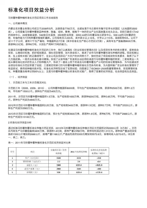 标准化项目效益分析