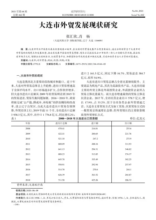 大连市外贸发展现状研究