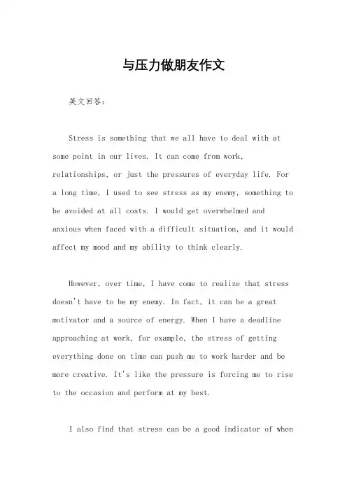 与压力做朋友作文