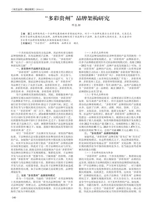“多彩贵州”品牌架构研究