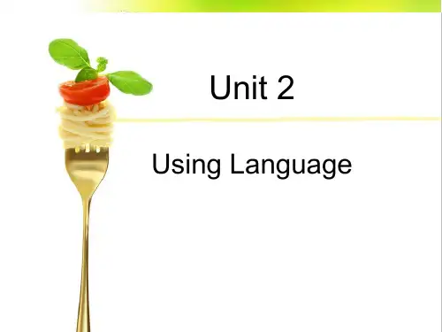 人教版英语必修三unit2   using language