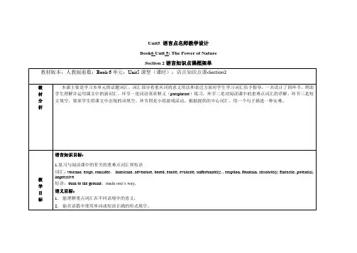 人教版高中英语选修6 Unit5 语言点名师教学设计