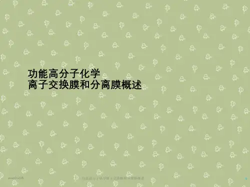 功能高分子化学离子交换膜与分离膜概述