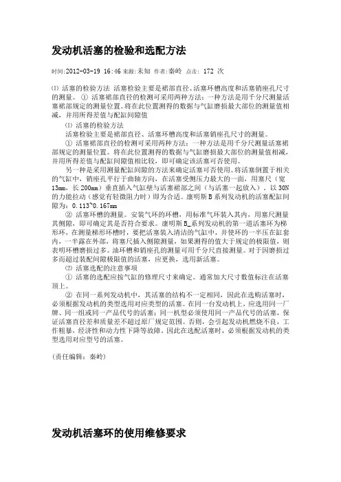 活塞检测