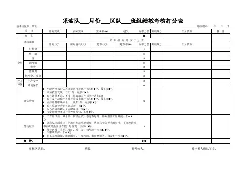 绩效考核打分表