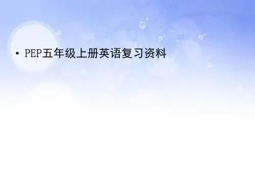 五年级上册英语期末总复习精选PPT