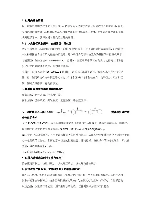 聚合物表征测试复习