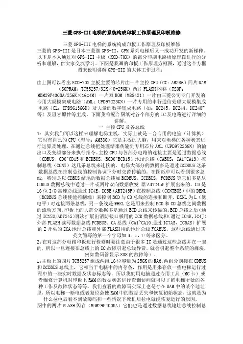 三菱GPS-III电梯的系统构成印板工作原理及印板维修