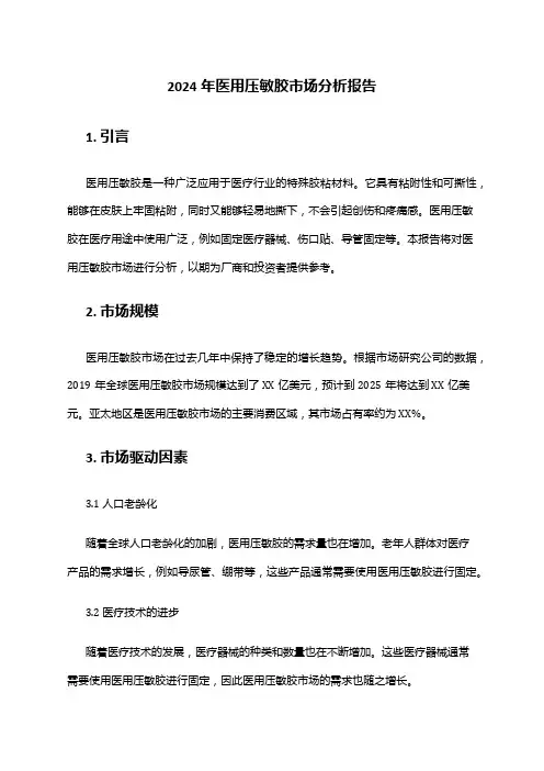 2024年医用压敏胶市场分析报告