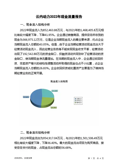 000903云内动力2022年现金流量报告