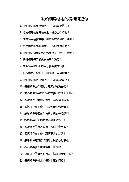 发给领导感谢的祝福语短句