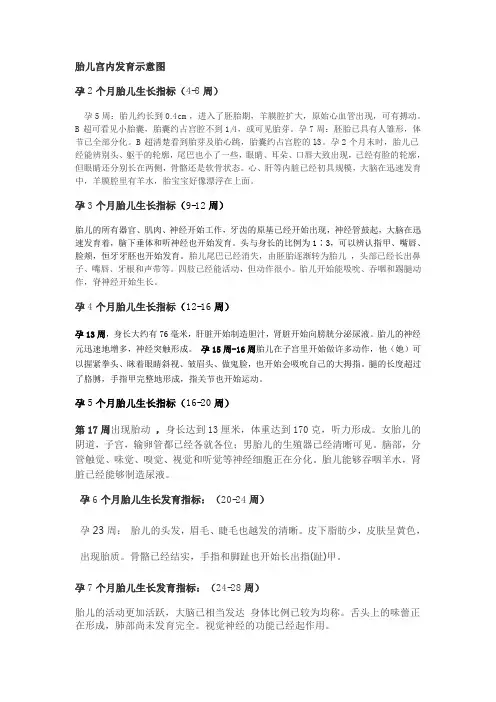 胎儿生长发育指标