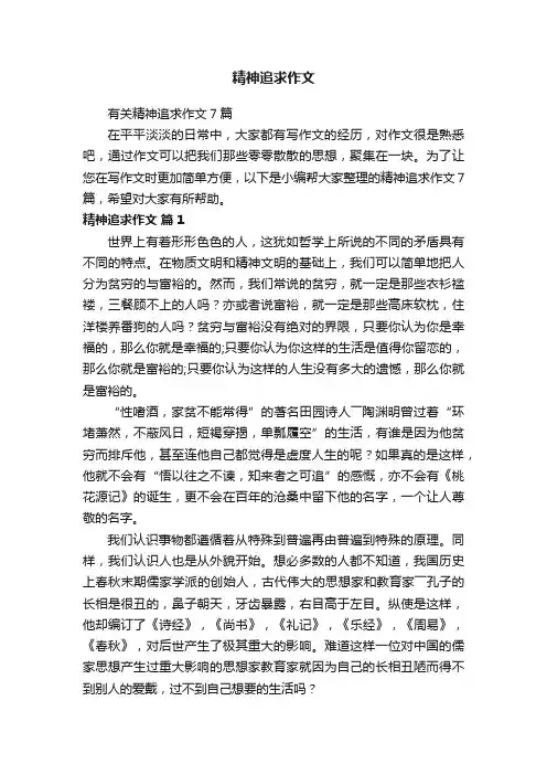 精神追求作文