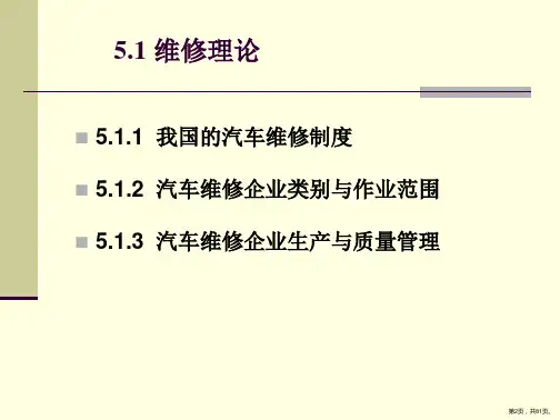第五章汽车维修服务与装饰课件PPT81页